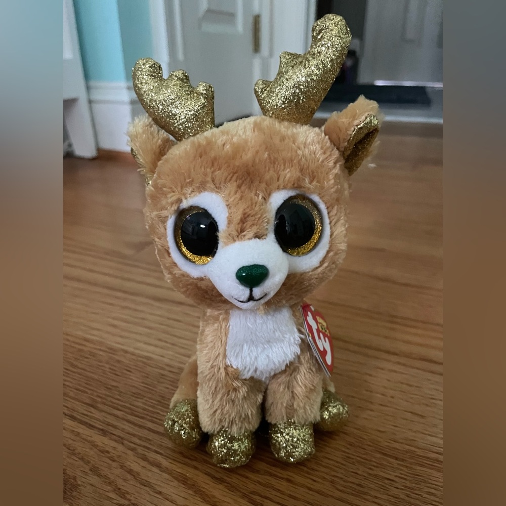 Glitzy the reindeer Christmas limited edition Beanie boo perfect condition